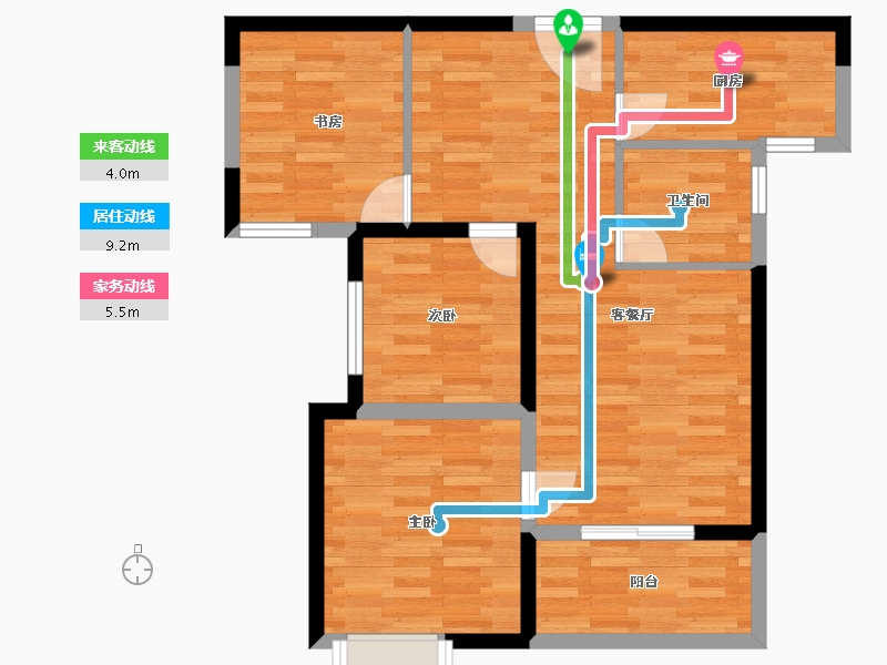 湖北省-武汉市-福星惠誉东湖城-71.43-户型库-动静线