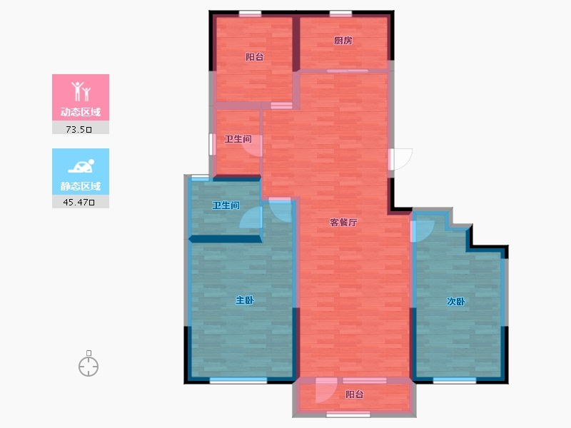 宁夏回族自治区-银川市-金宇凤徕湾-106.63-户型库-动静分区