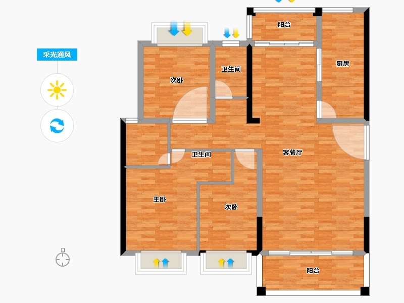 福建省-泉州市-森立汇林阁-109.99-户型库-采光通风