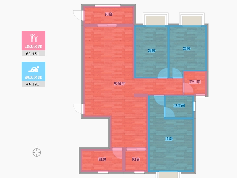 福建省-泉州市-源昌中央领御-95.70-户型库-动静分区