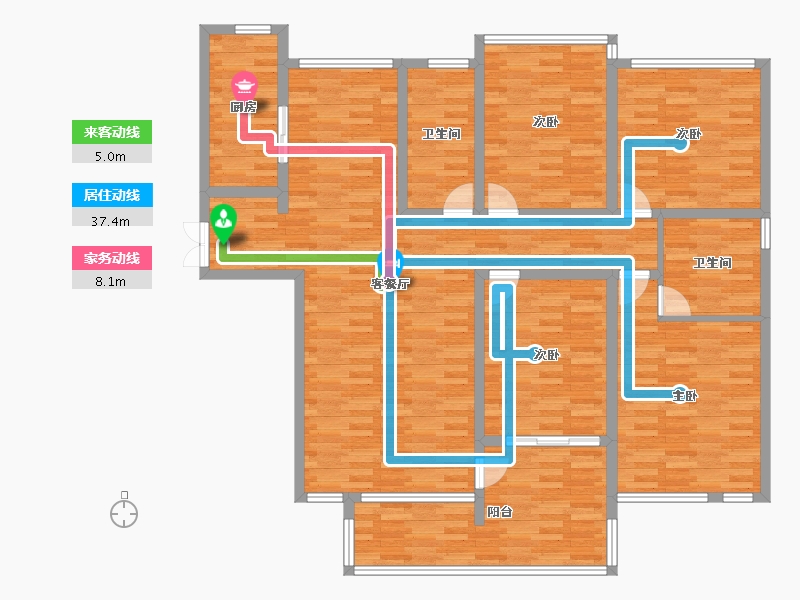 浙江省-嘉兴市-翰林府第-146.00-户型库-动静线