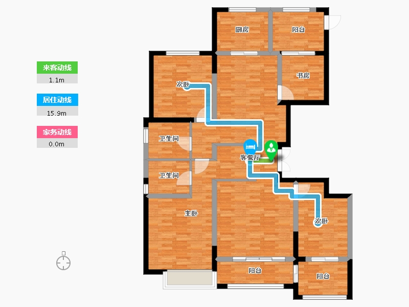 新疆维吾尔自治区-乌鲁木齐市-公元云墅-123.32-户型库-动静线