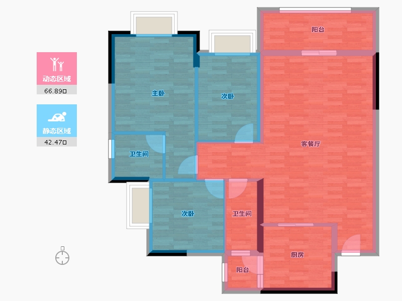 广东省-江门市-中富花园-98.70-户型库-动静分区