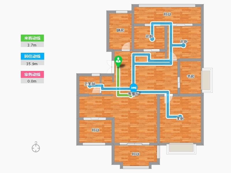 浙江省-温州市-滨江九里-125.99-户型库-动静线