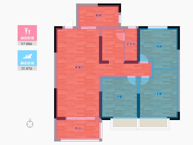 河南省-许昌市-宏安满堂悦-82.99-户型库-动静分区