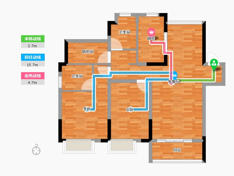 江苏省-南京市-创维宏悦府-89.01-户型库-动静线