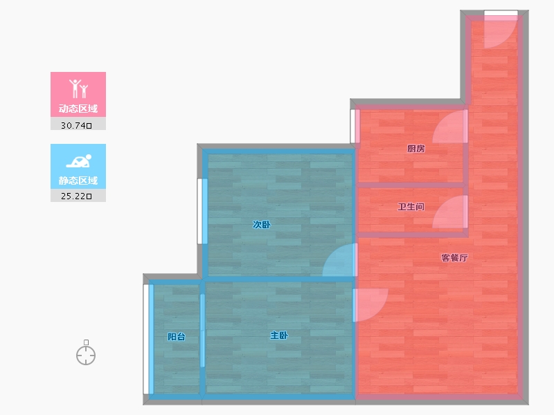 北京-北京市-林校北里甲一号楼-50.14-户型库-动静分区