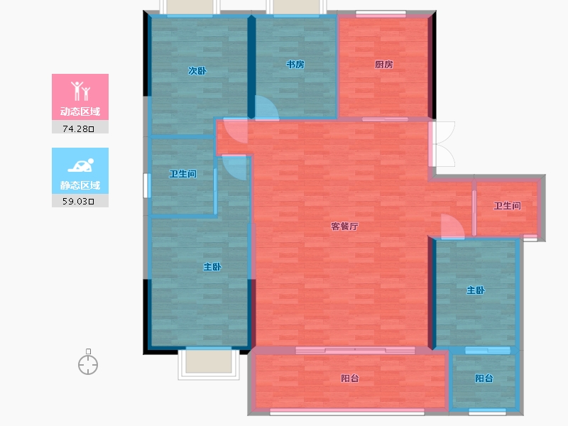 福建省-福州市-融侨阳光城方圆-120.01-户型库-动静分区