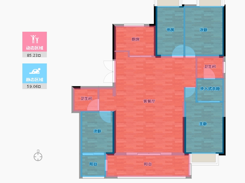 福建省-福州市-融侨阳光城方圆-130.01-户型库-动静分区