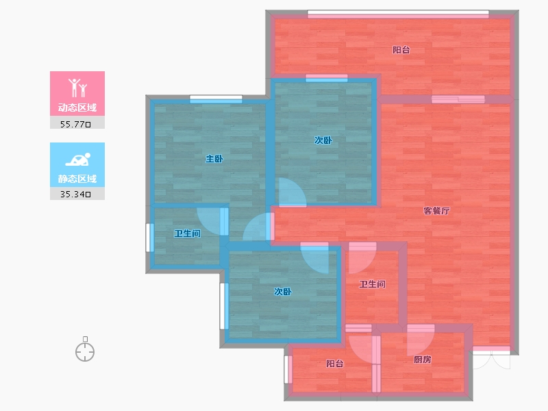 四川省-南充市-仁和逸居-79.22-户型库-动静分区