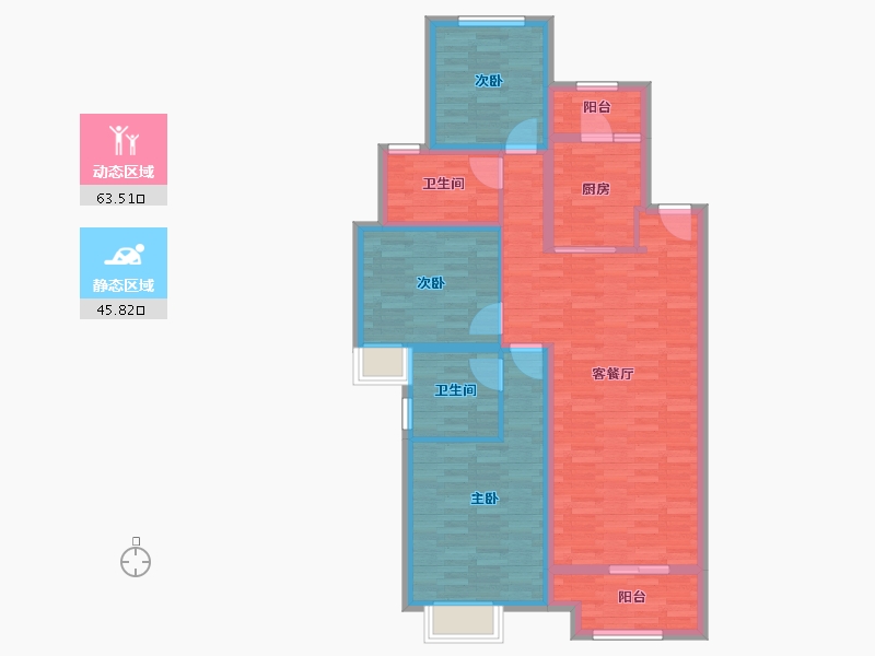 上海-上海市-富顿街区-96.80-户型库-动静分区