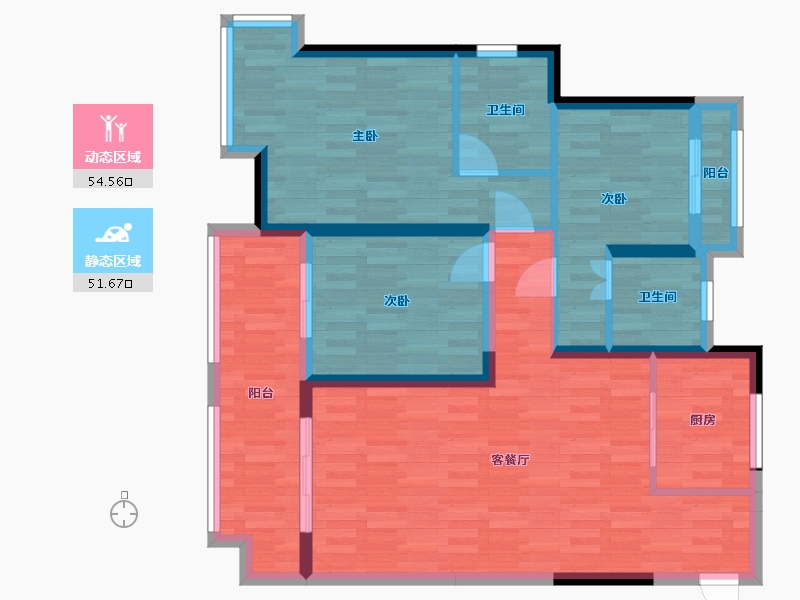 江苏省-镇江市-中南・君悦府-93.38-户型库-动静分区