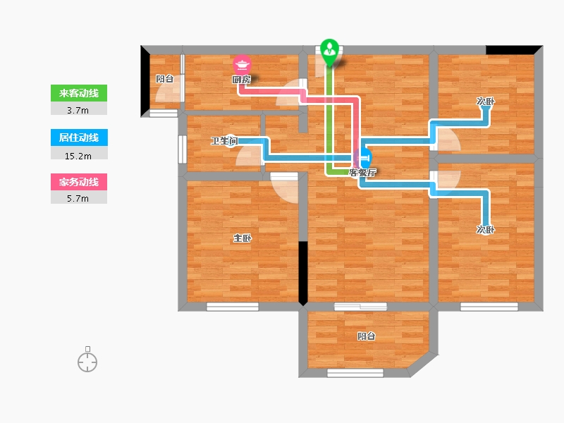 四川省-乐山市-峨眉噗园-72.99-户型库-动静线