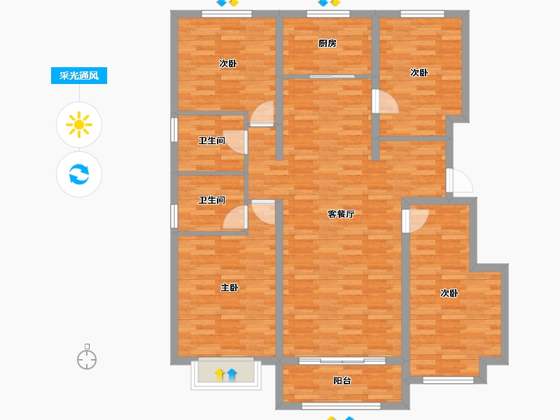 河北省-衡水市-太和英郡-109.87-户型库-采光通风