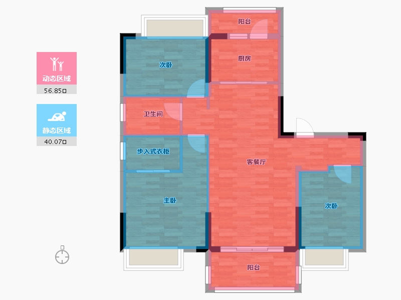 安徽省-安庆市-碧桂园-85.96-户型库-动静分区