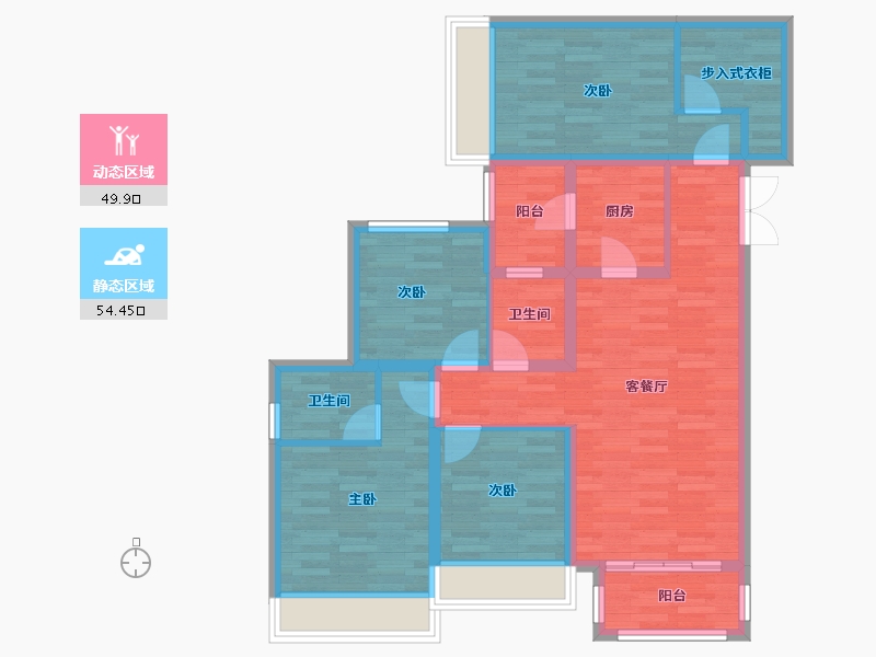 四川省-达州市-乐基国际社区-91.54-户型库-动静分区