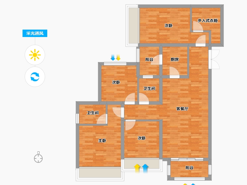 四川省-达州市-乐基国际社区-91.54-户型库-采光通风