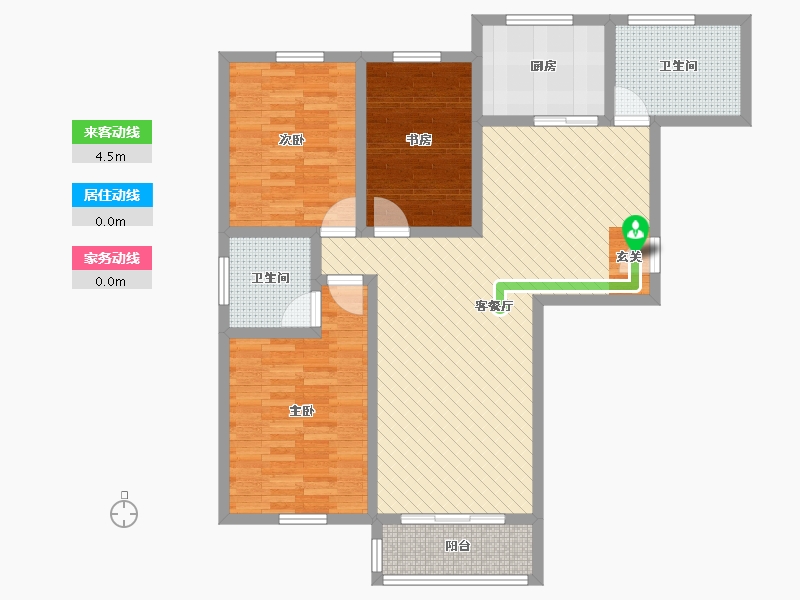 河北省-廊坊市-东方美庭-101.76-户型库-动静线