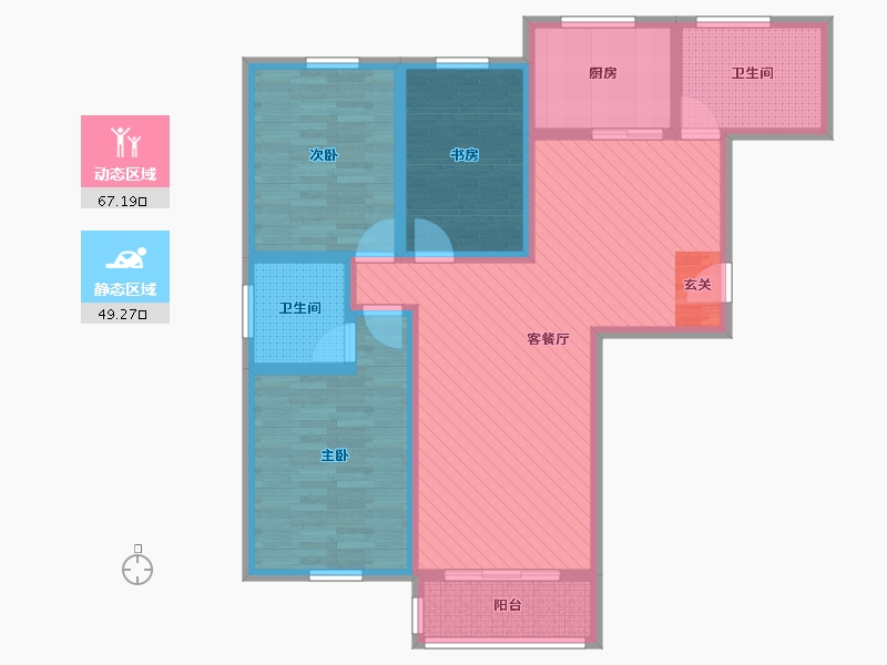 河北省-廊坊市-东方美庭-101.76-户型库-动静分区