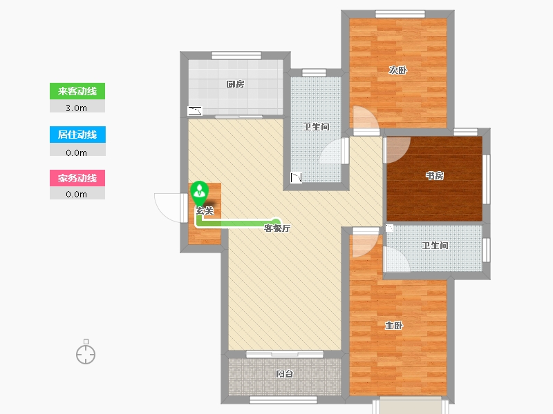 河北省-廊坊市-宏泰龙邸-86.17-户型库-动静线