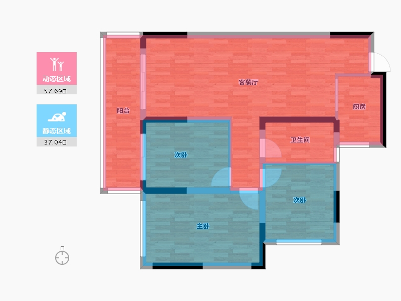 贵州省-贵阳市-保利凤凰湾-84.99-户型库-动静分区