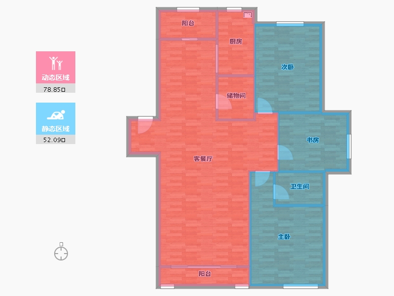 辽宁省-沈阳市-冠芳园-120.73-户型库-动静分区