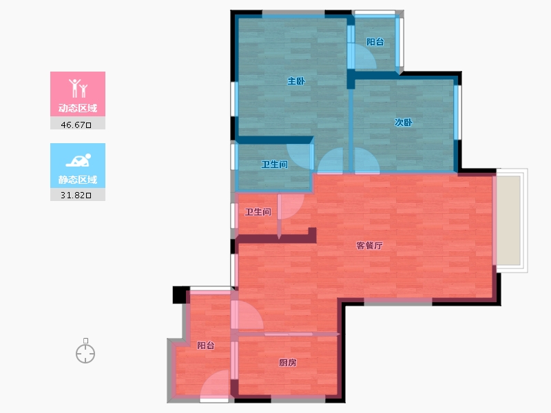 四川省-成都市-红枫岭-69.93-户型库-动静分区