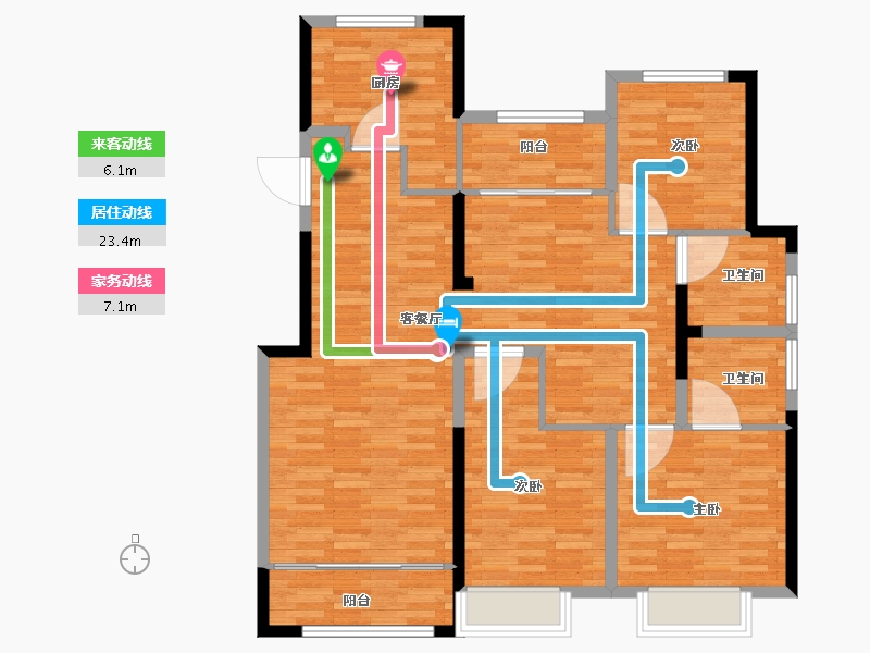 浙江省-金华市-云昱郡府-115.00-户型库-动静线