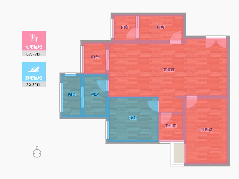 重庆-重庆市-中昂-79.01-户型库-动静分区