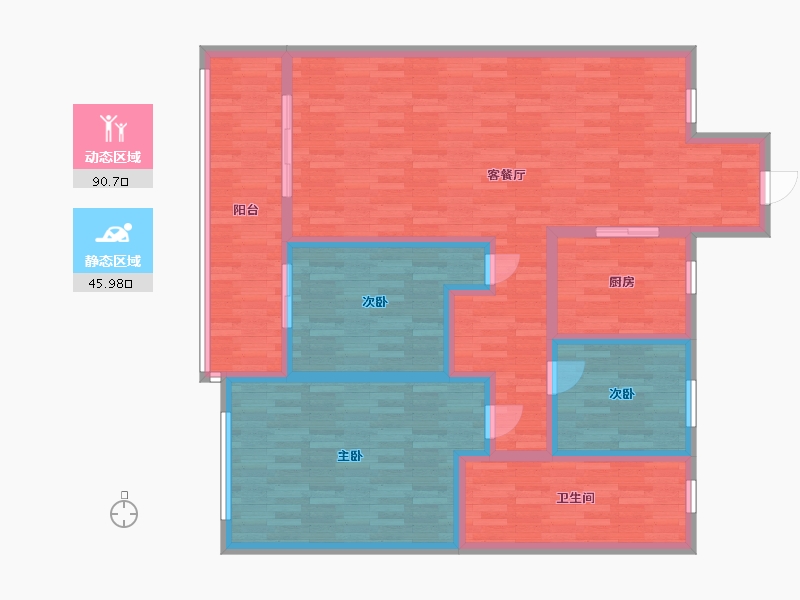 江苏省-苏州市-玲珑湾花园-122.54-户型库-动静分区