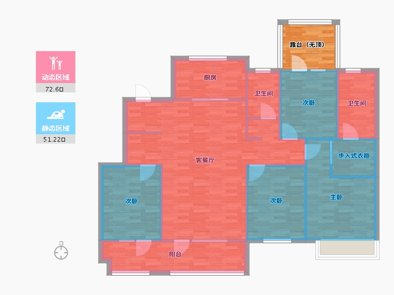 辽宁省-沈阳市-集美万象-119.58-户型库-动静分区