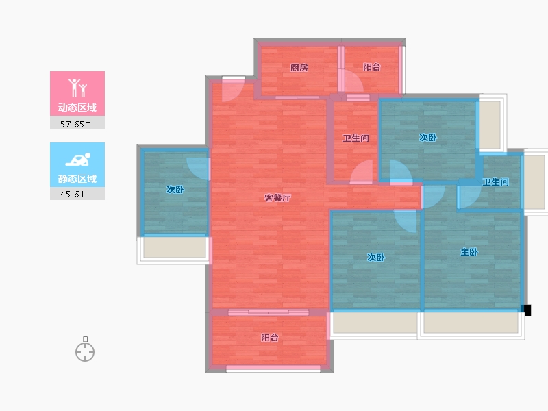 广东省-湛江市-御福嘉园-92.94-户型库-动静分区