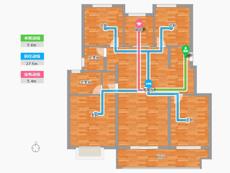 江苏省-无锡市-敔山桃园-118.00-户型库-动静线