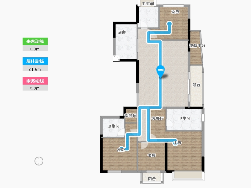 浙江省-杭州市-凤起钱潮-136.00-户型库-动静线