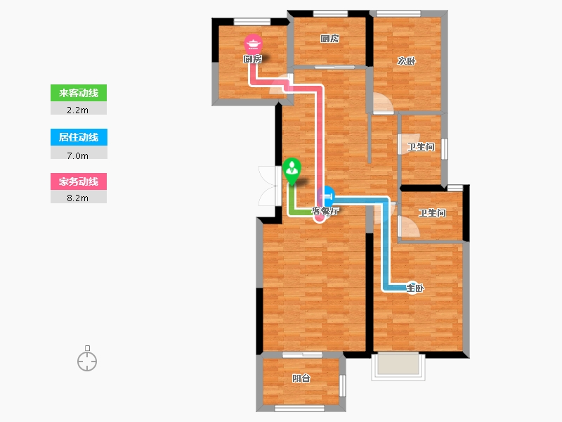 河南省-郑州市-正弘府-90.07-户型库-动静线