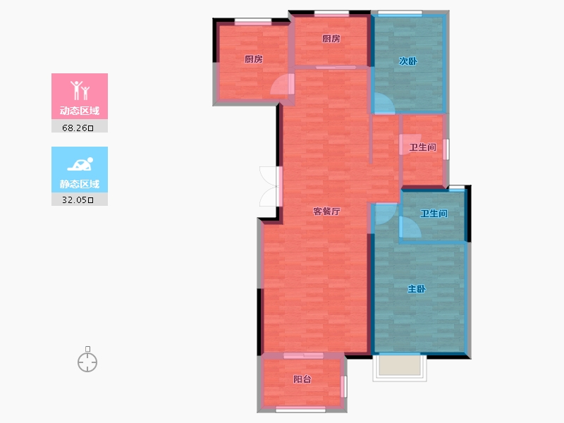 河南省-郑州市-正弘府-90.07-户型库-动静分区