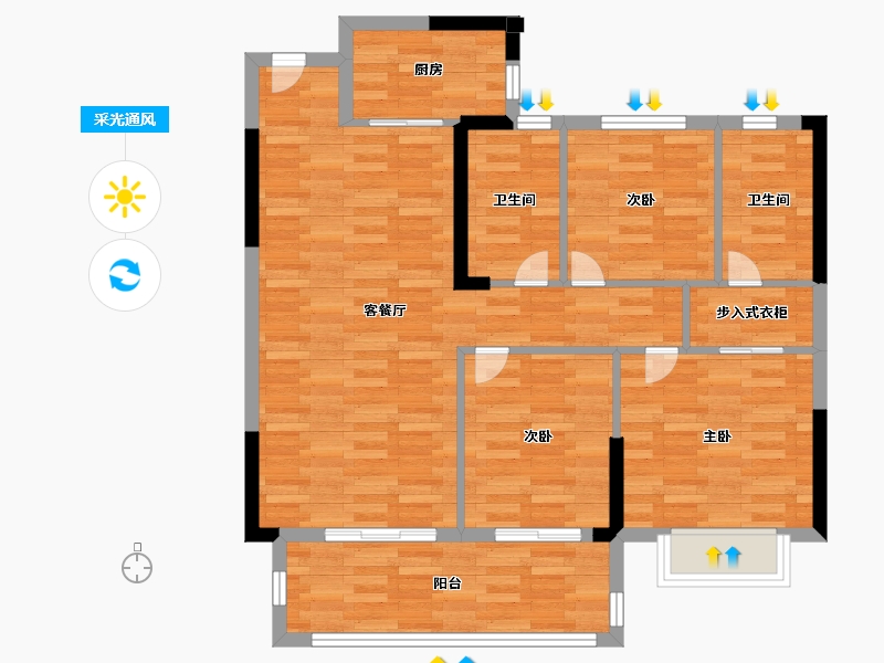 福建省-莆田市-云悦壹号-89.99-户型库-采光通风