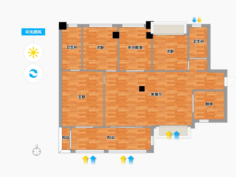 广东省-惠州市-维港湾-111.55-户型库-采光通风