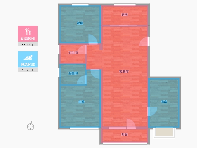 河北省-唐山市-盛丰园-88.27-户型库-动静分区