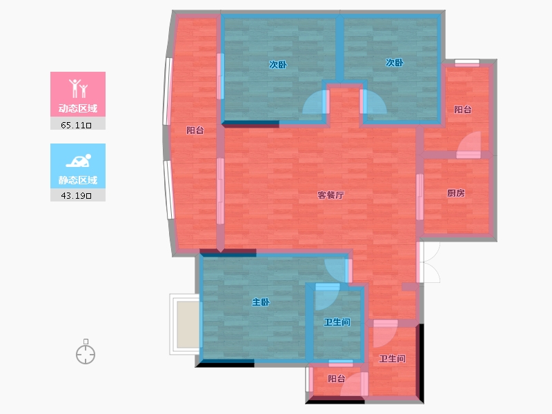 贵州省-毕节市-七星国际城-95.62-户型库-动静分区