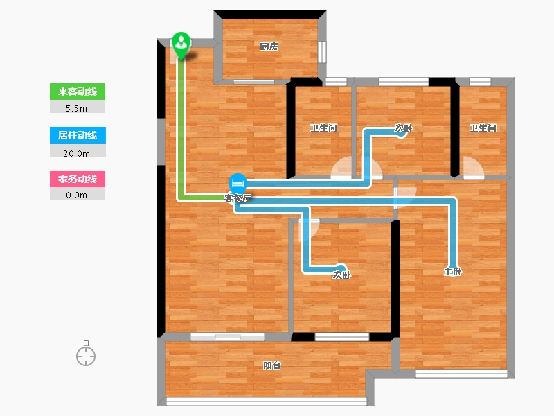 福建省-泉州市-正荣江滨府-87.99-户型库-动静线