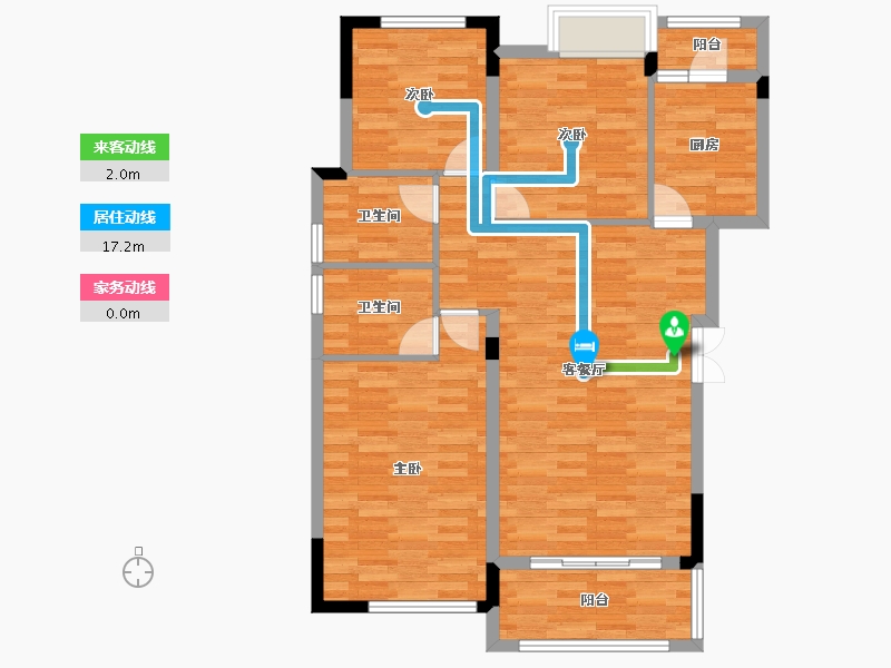 重庆-重庆市-梁平昕晖梧桐郡-89.62-户型库-动静线