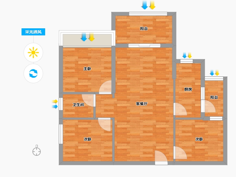 广东省-湛江市-御福嘉园-71.01-户型库-采光通风