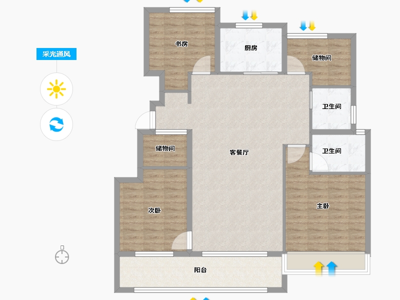 浙江省-湖州市-悦江南-114.75-户型库-采光通风