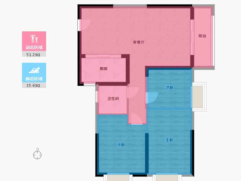 湖北省-武汉市-秀水青城-77.93-户型库-动静分区