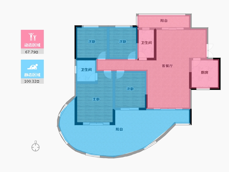 贵州省-黔南布依族苗族自治州-南洲国际香山里-152.68-户型库-动静分区