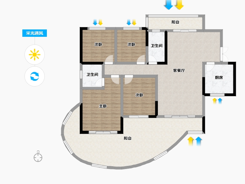 贵州省-黔南布依族苗族自治州-南洲国际香山里-152.68-户型库-采光通风