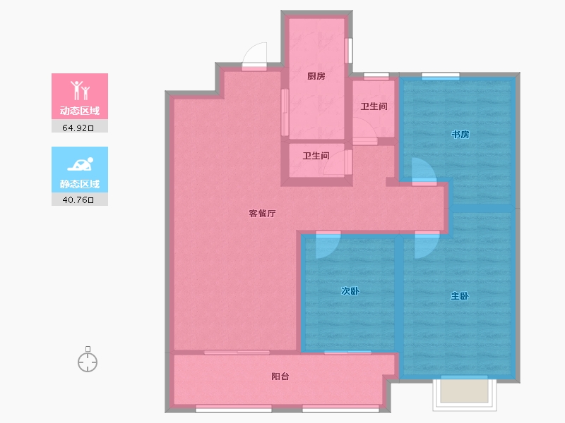 山东省-菏泽市-开元府邸-94.00-户型库-动静分区