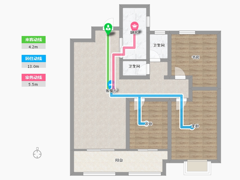 山东省-菏泽市-开元府邸-94.00-户型库-动静线