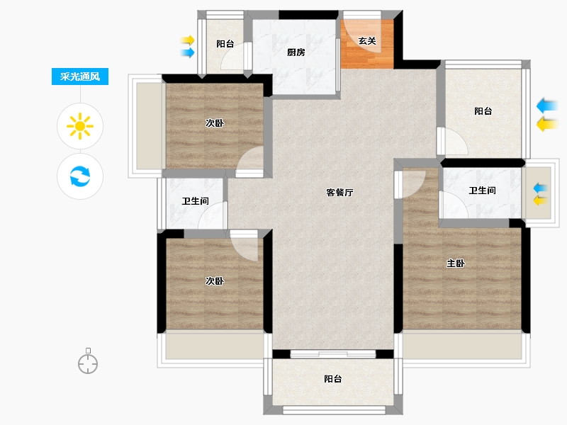 广东省-深圳市-龙光・天禧-82.70-户型库-采光通风